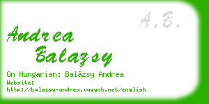 andrea balazsy business card