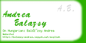 andrea balazsy business card